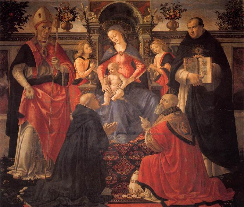 GHIRLANDAIO, Domenico Madonna and Child Enthroned between Angels and Saints France oil painting art